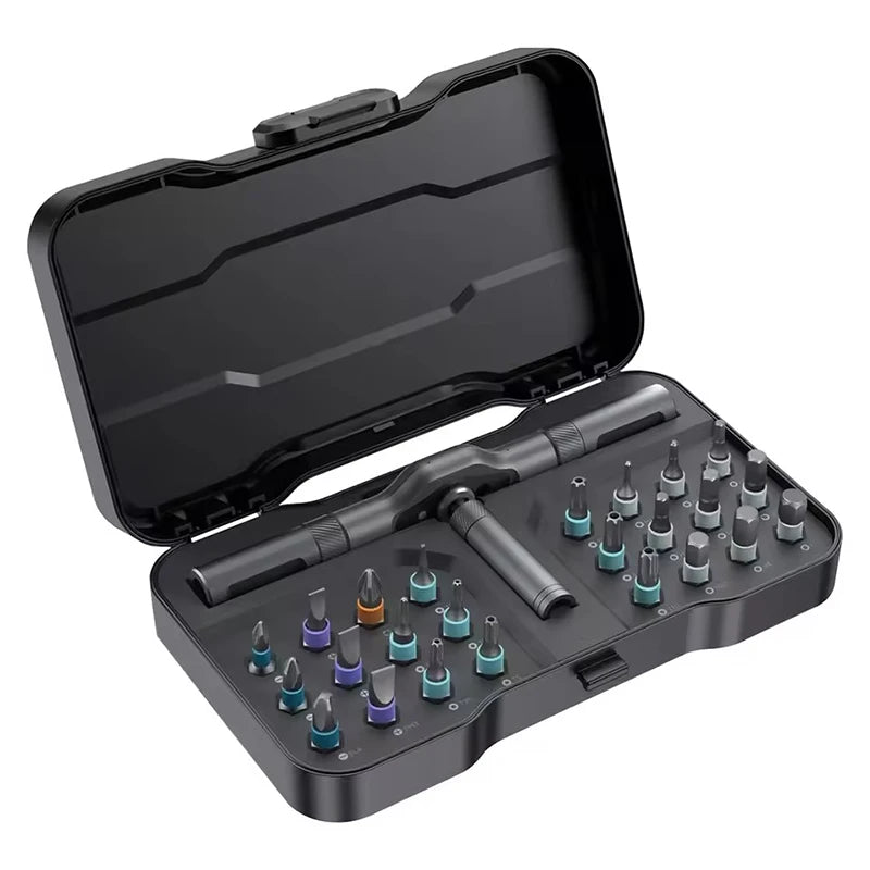 24-i-1 skralleskrutrekker med magnetiske bits