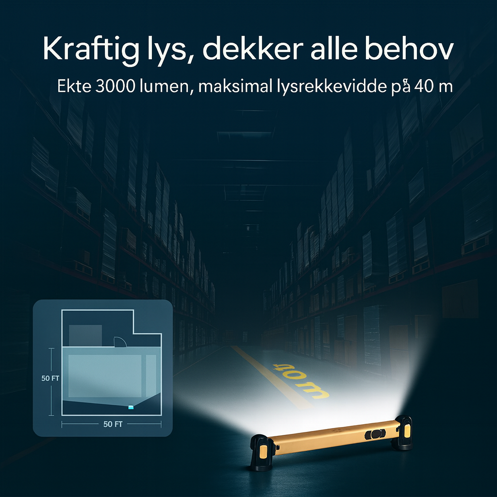 Superlys Magnetisk Arbeidslampe med Oppladbart Batteri