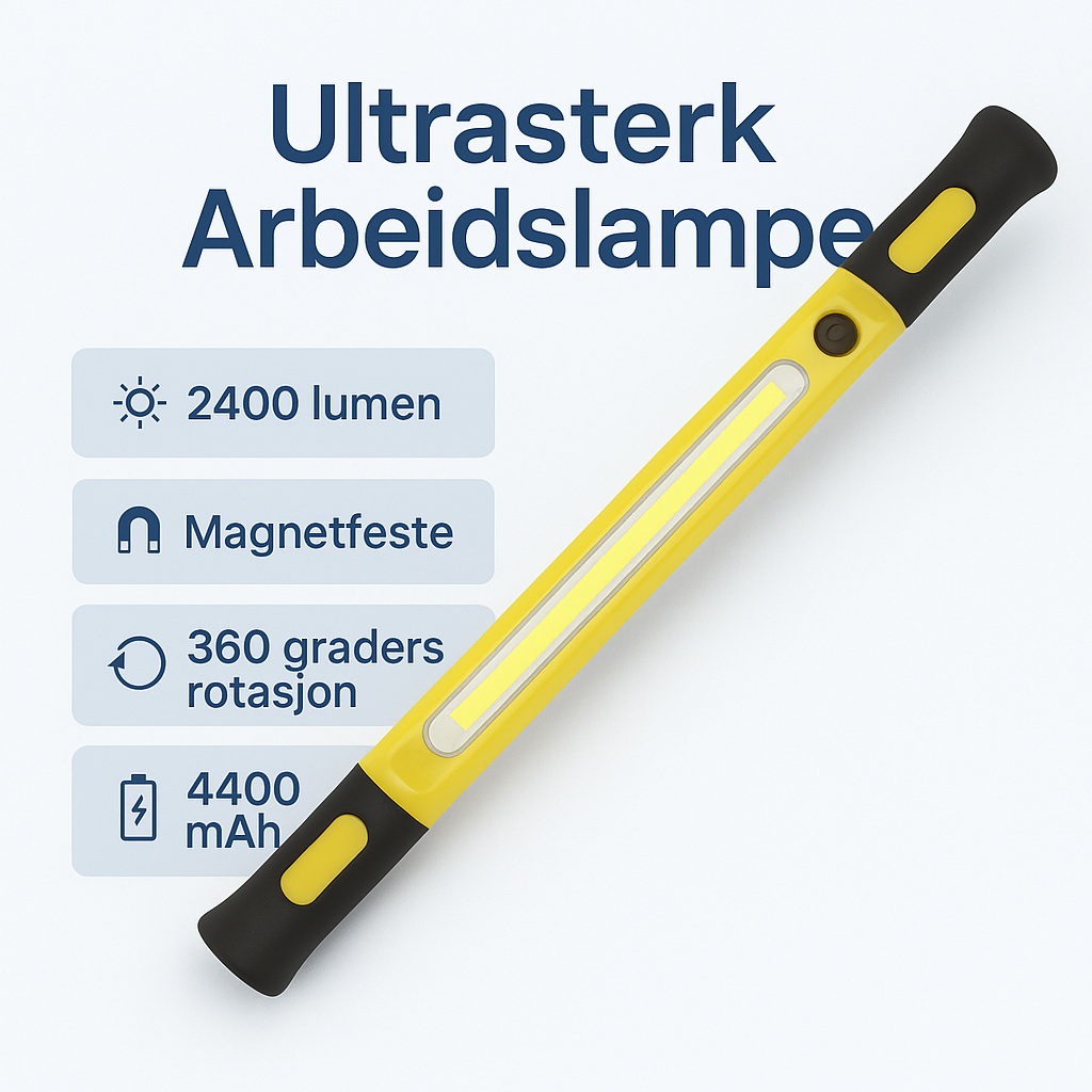 Superlys Magnetisk Arbeidslampe med Oppladbart Batteri
