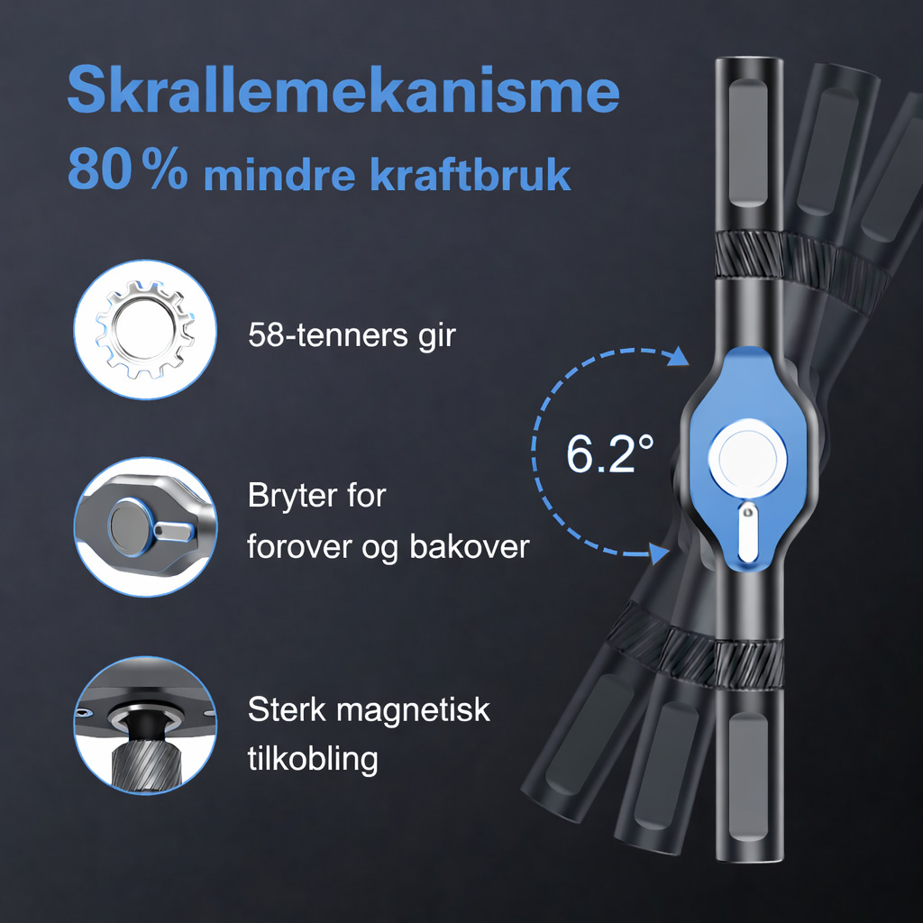 Multifunksjonell skralleskrutrekker til hjem og verksted