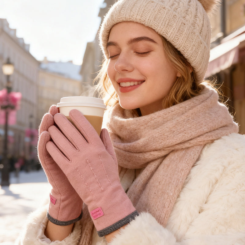 Varme vindtette touchhansker med sklisikkert grep