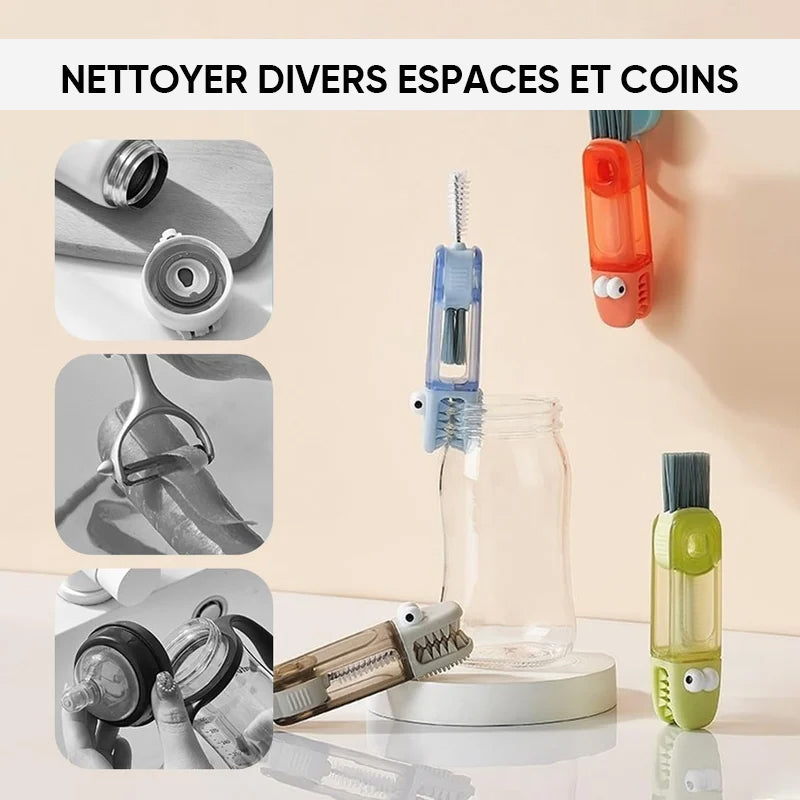 4-i-1 fleksibel flaskebørste for mellomrom
