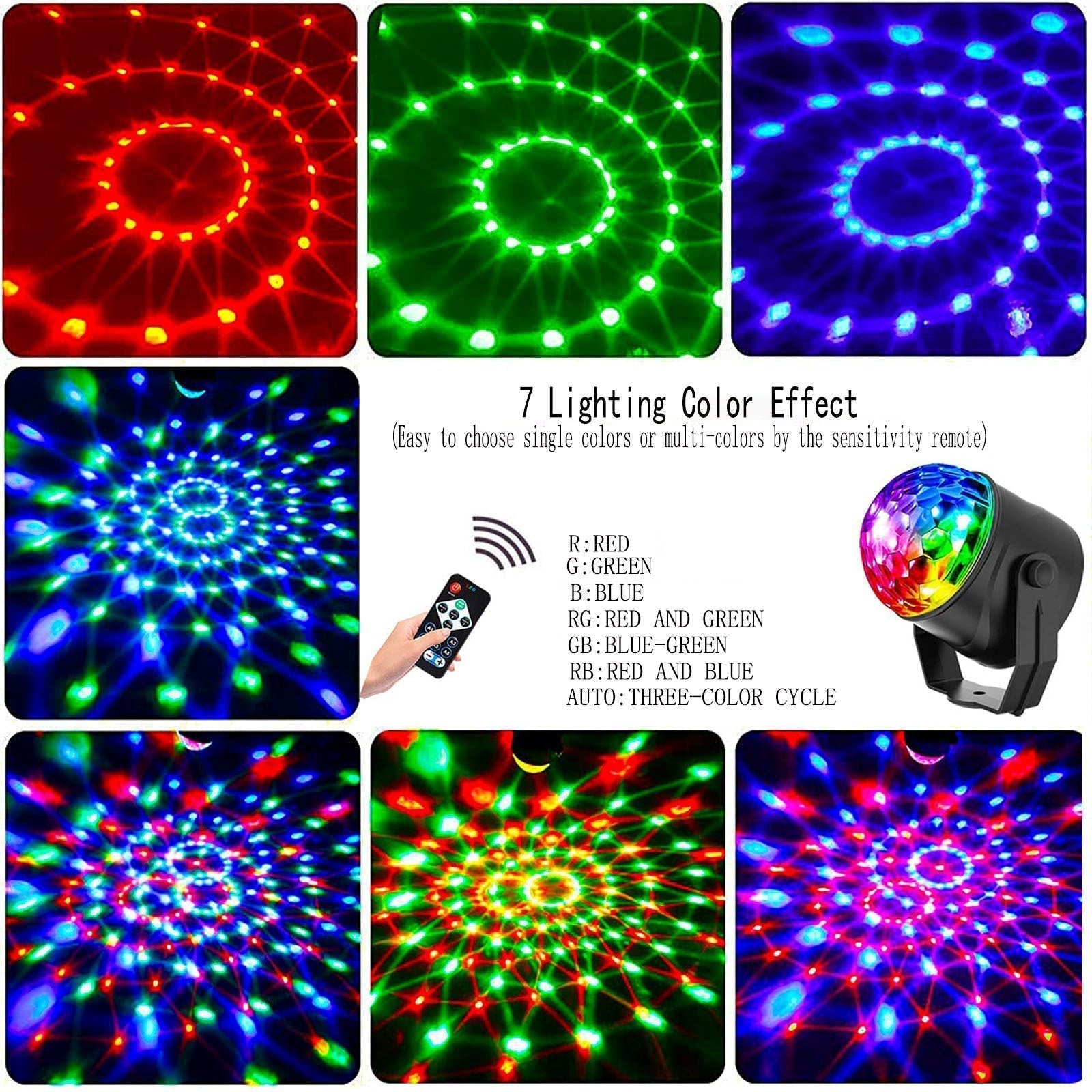 Roterende LED diskolys RGB