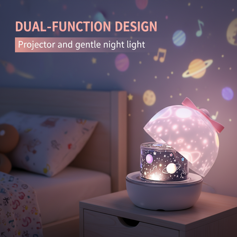 Oppladbar roterende stjerneprojektor nattlampe