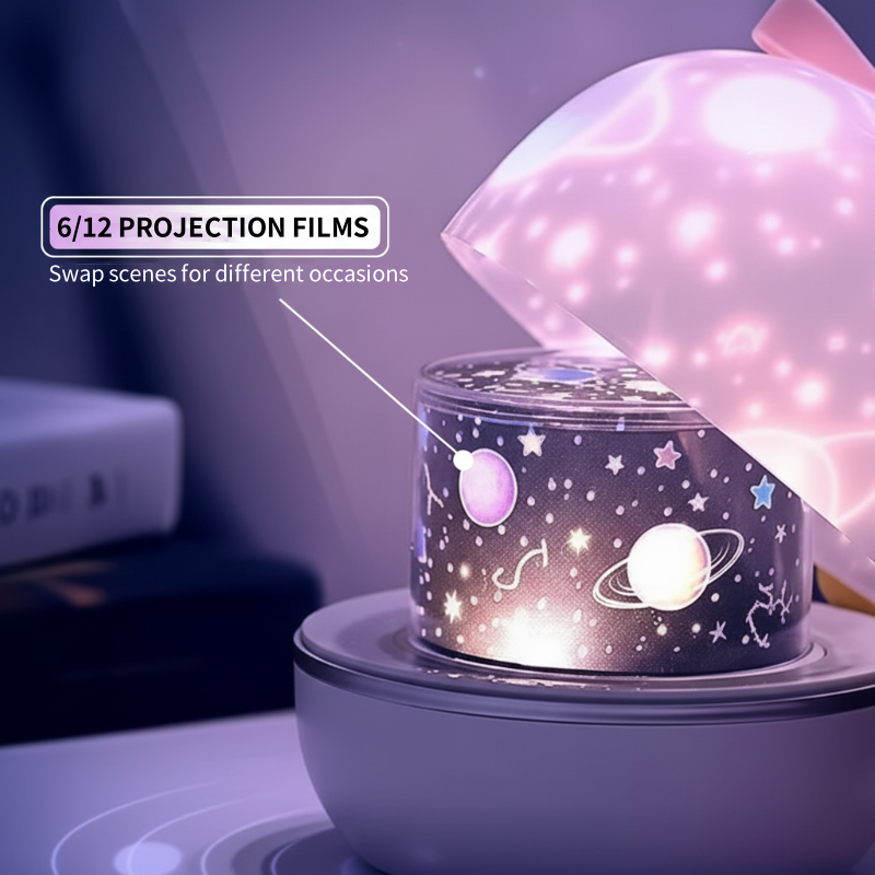 Oppladbar roterende stjerneprojektor nattlampe