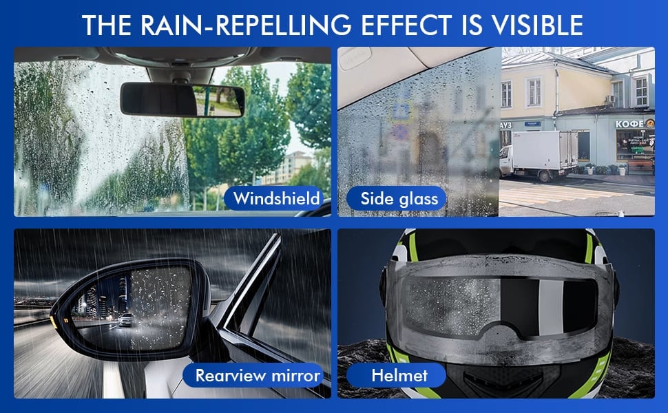 Børste fjerner oljefilm på bilglass